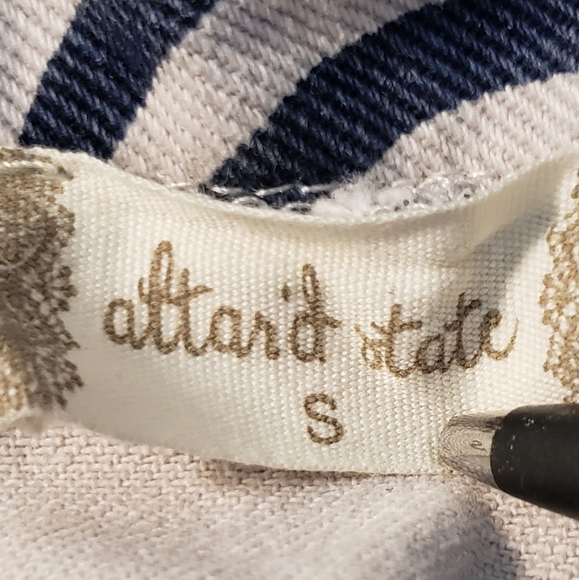 Altar'd State Jean Stripe Mini Skirt Womens S Blue Off White Denim - Picture 7 of 11